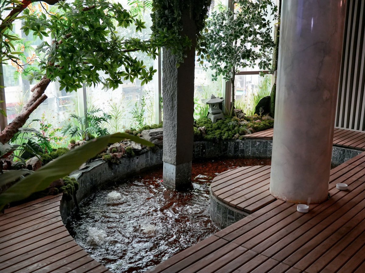 Vườn nước để nghỉ ngơi sau khi đi xa về
